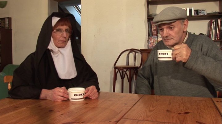 Old Man Hatty Invites his Redhead Nun Friend Over to Watch ...